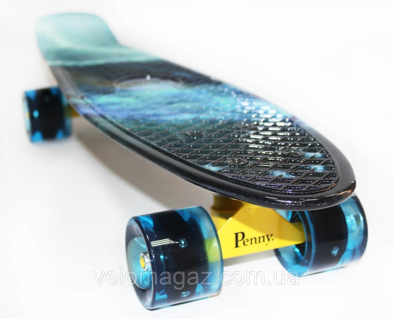 Penny Board пенниборд "Galaxy" 22" Светящиеся колеса.