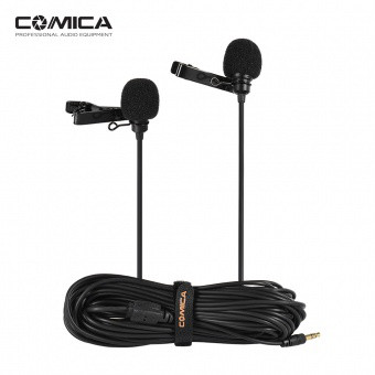 Двойной петличный микрофон Comica CVM-D02 для камеры/смартфона/GoPro