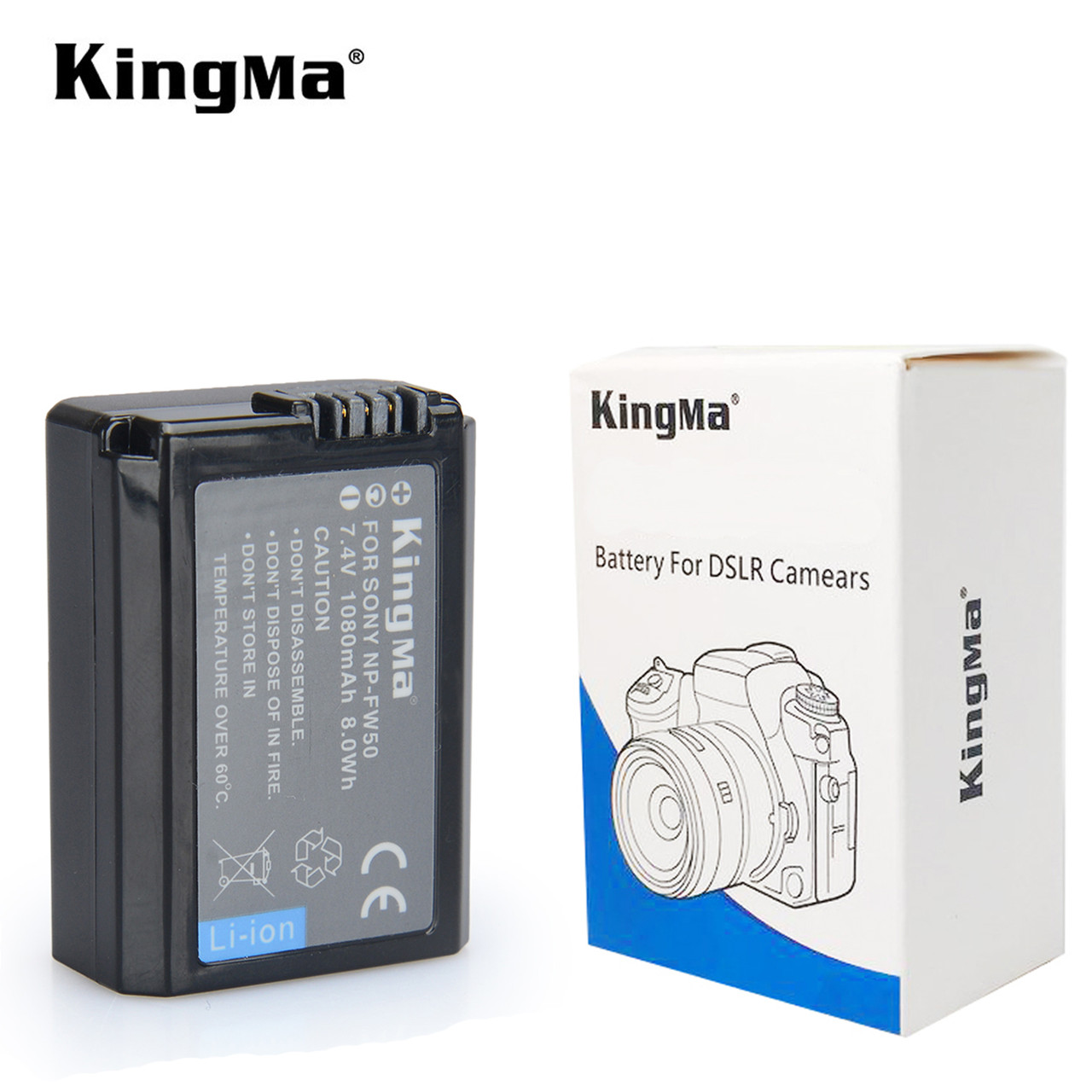 Аккумулятор KingMa NP-FW50 для Sony a7II, a6000, a7RII, a6300, a6500, a5100, a7s, a7, a7R, a7sII.