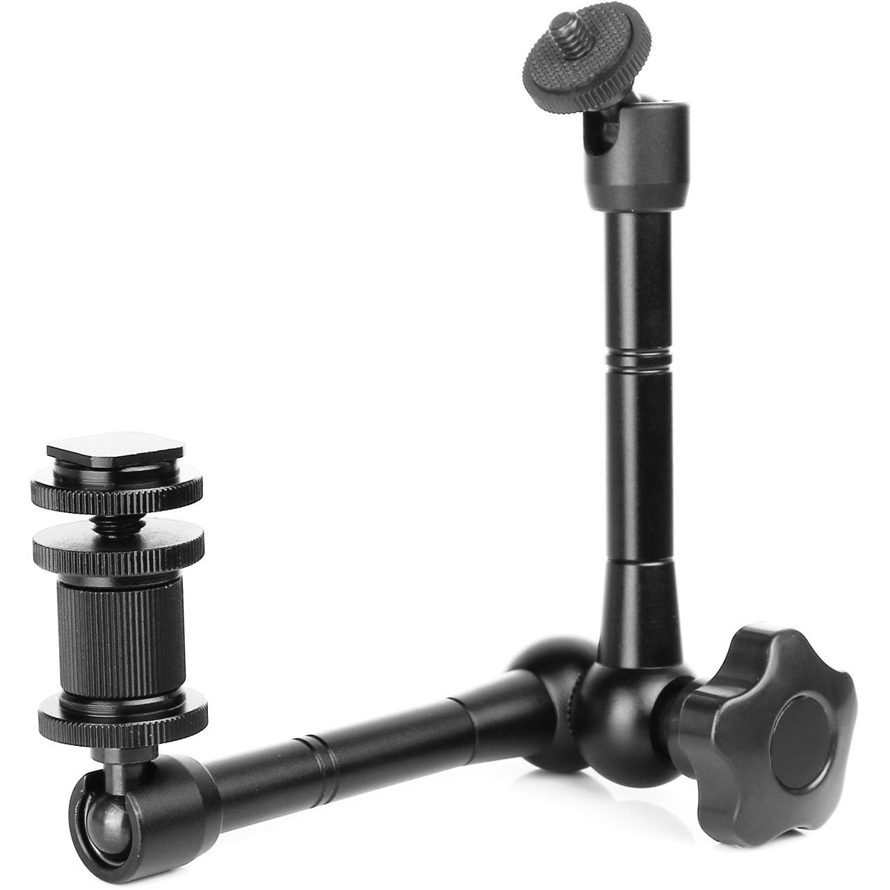 Шарнирный держатель Magic Arm 11" для накамерного света или монитора, адаптер крепления на горячий башмак.