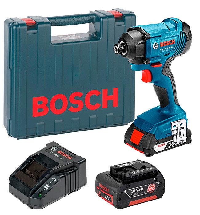 Аккумуляторный гайковерт Bosch GDR 180-LI + з/у AL 1820 CV + 2 x акб GBA 18V 3.0 Ah (06019G5120)