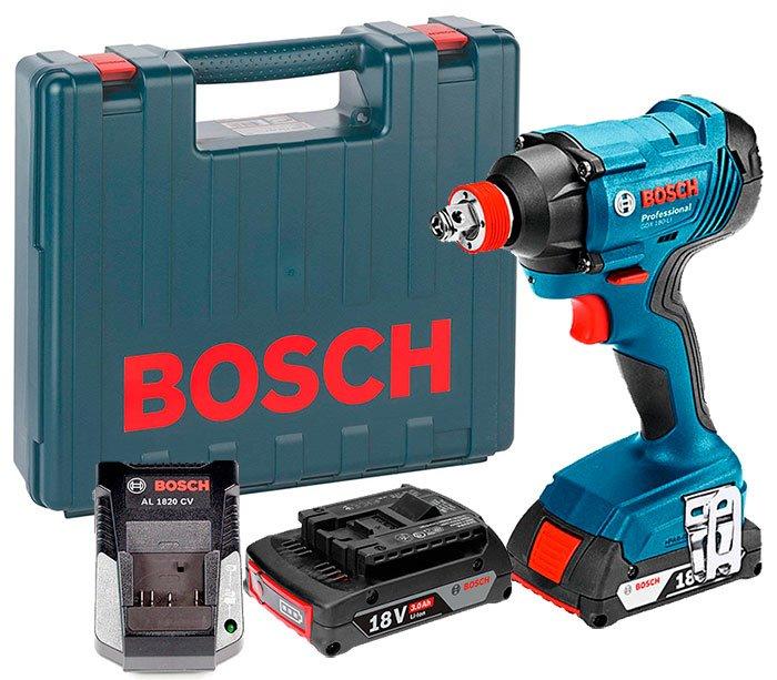 Аккумуляторный гайковерт Bosch GDX 180-LI + з/у AL 1820 CV + 2 акб GBA 18V 3.0 Ah + чемодан (06019G5220)
