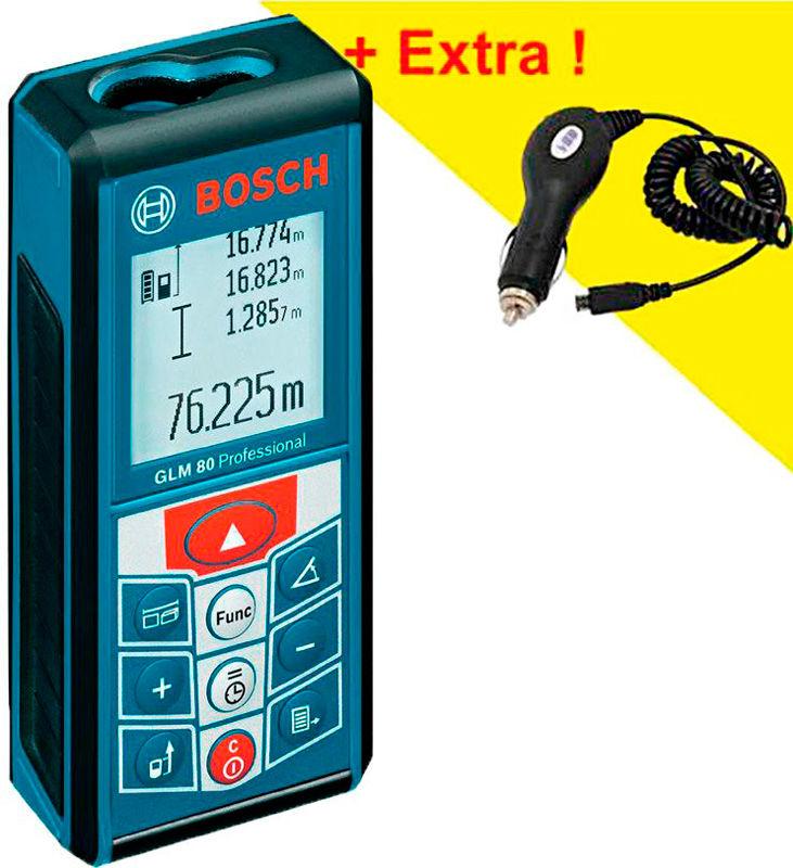 Лазерный дальномер Bosch GLM 80 + автомобильное ЗУ (06159940B3)