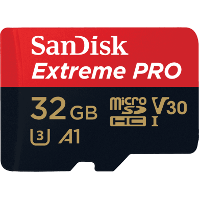 Карта памяти SanDisk 32GB microSDHC V30 A1 UHS-I U3 R100/W90MB/s 4K Extreme Pro + SD