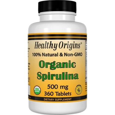 Спирулина, Healthy Origins, Spirulina, (Organic), 500 мг, 360 таблеток