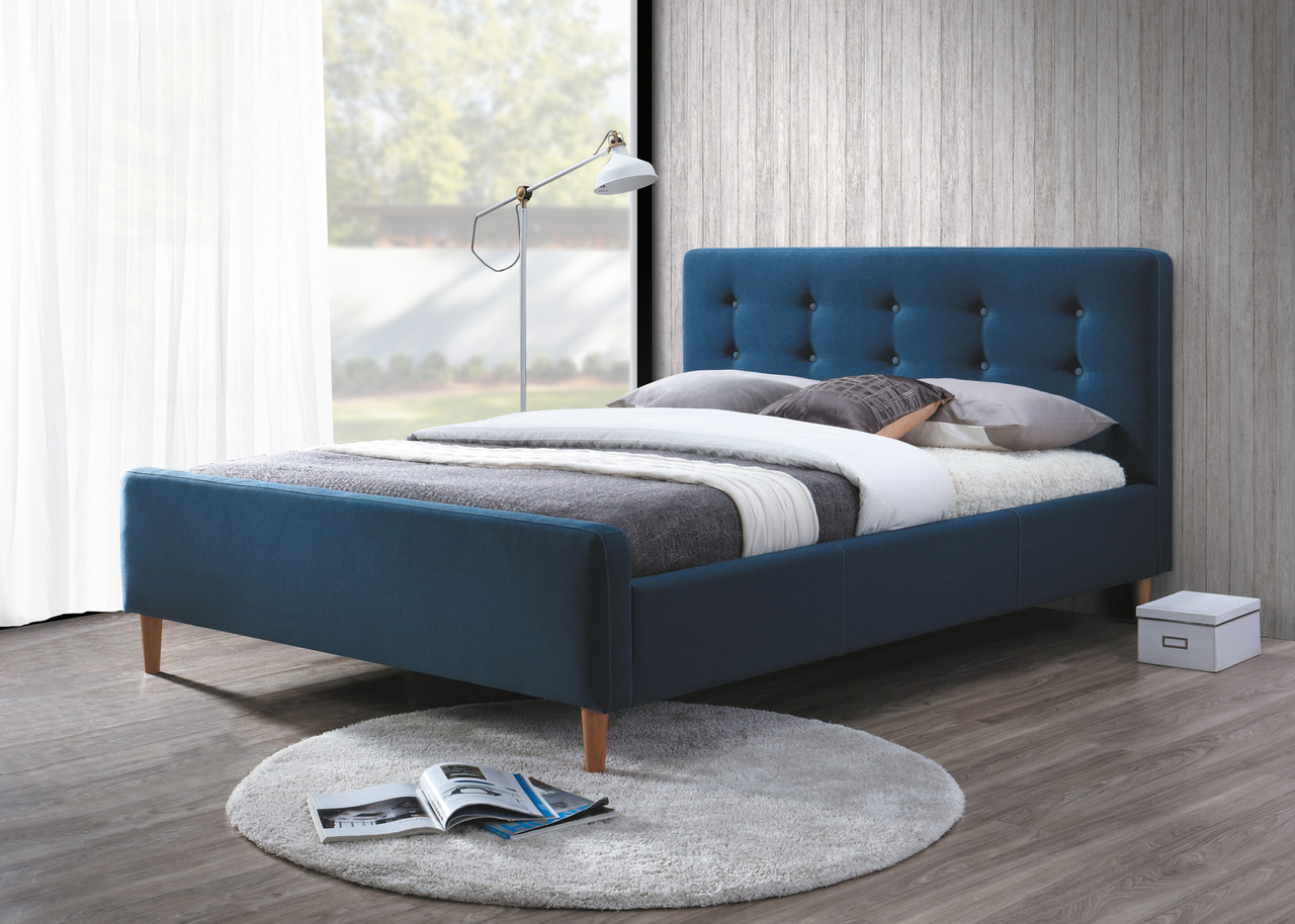 Кровать двуспальная Signal PINKO 160x200 синяя TAP. 02