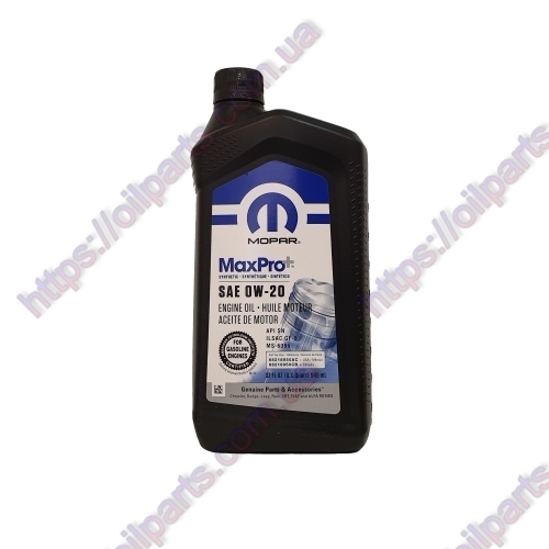 Масло MOPAR MaxPro+ SAE 0W-20 Engine Oil 68218950AC