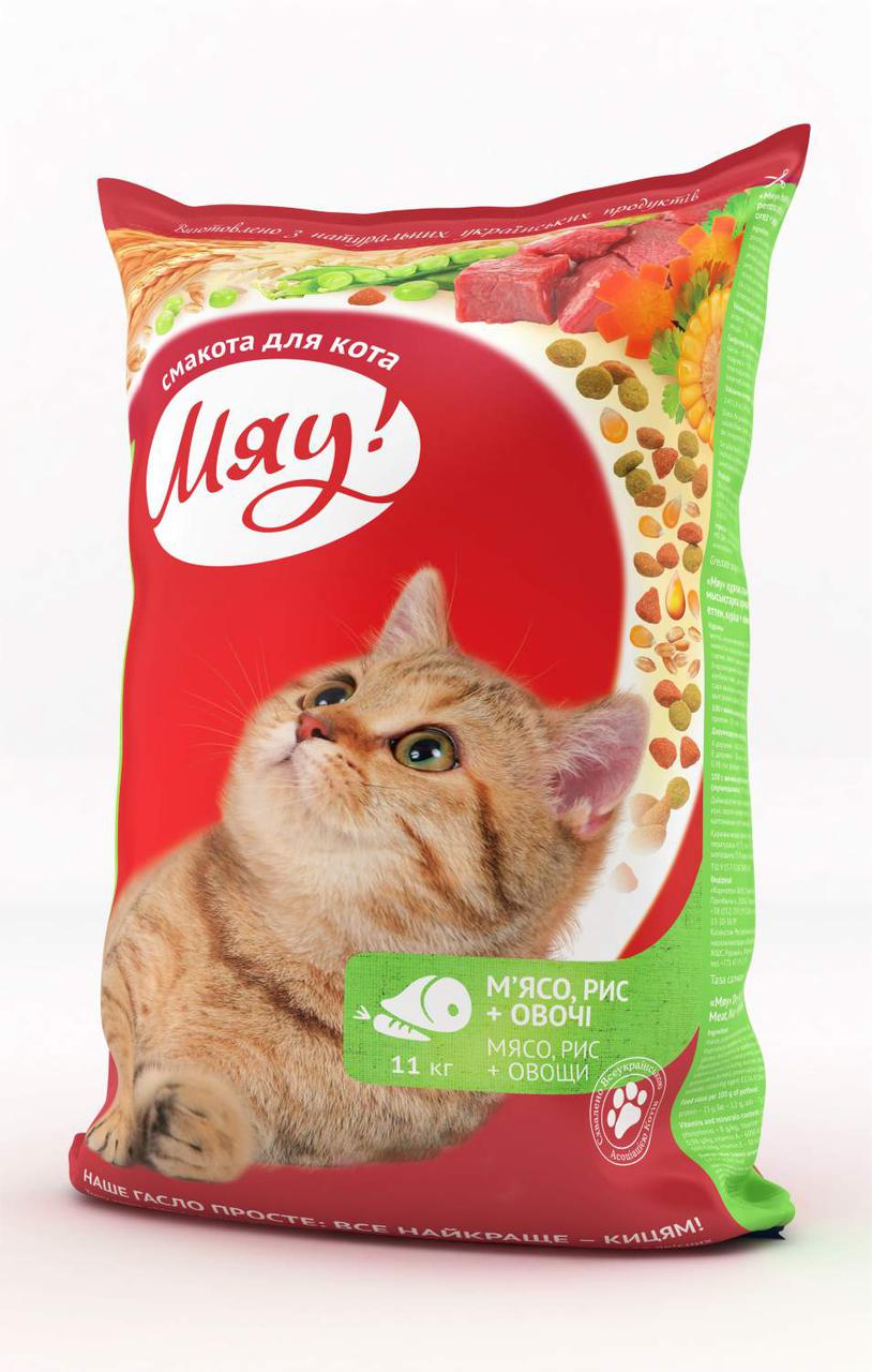 Сухой корм для котов Мяу "Мясо, рис и овощи" 14 кг