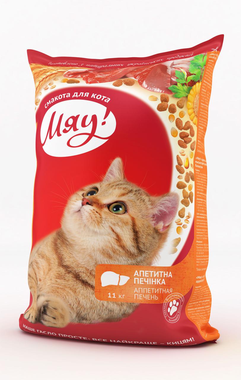 Сухой корм для котов Мяу "Аппетитная печень" 14 кг