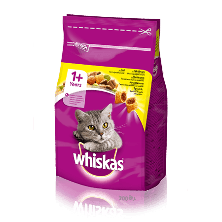 Сухой корм для кошек WHISKAS ( Вискас) Вкусные подушечки с курицей 14 кг.