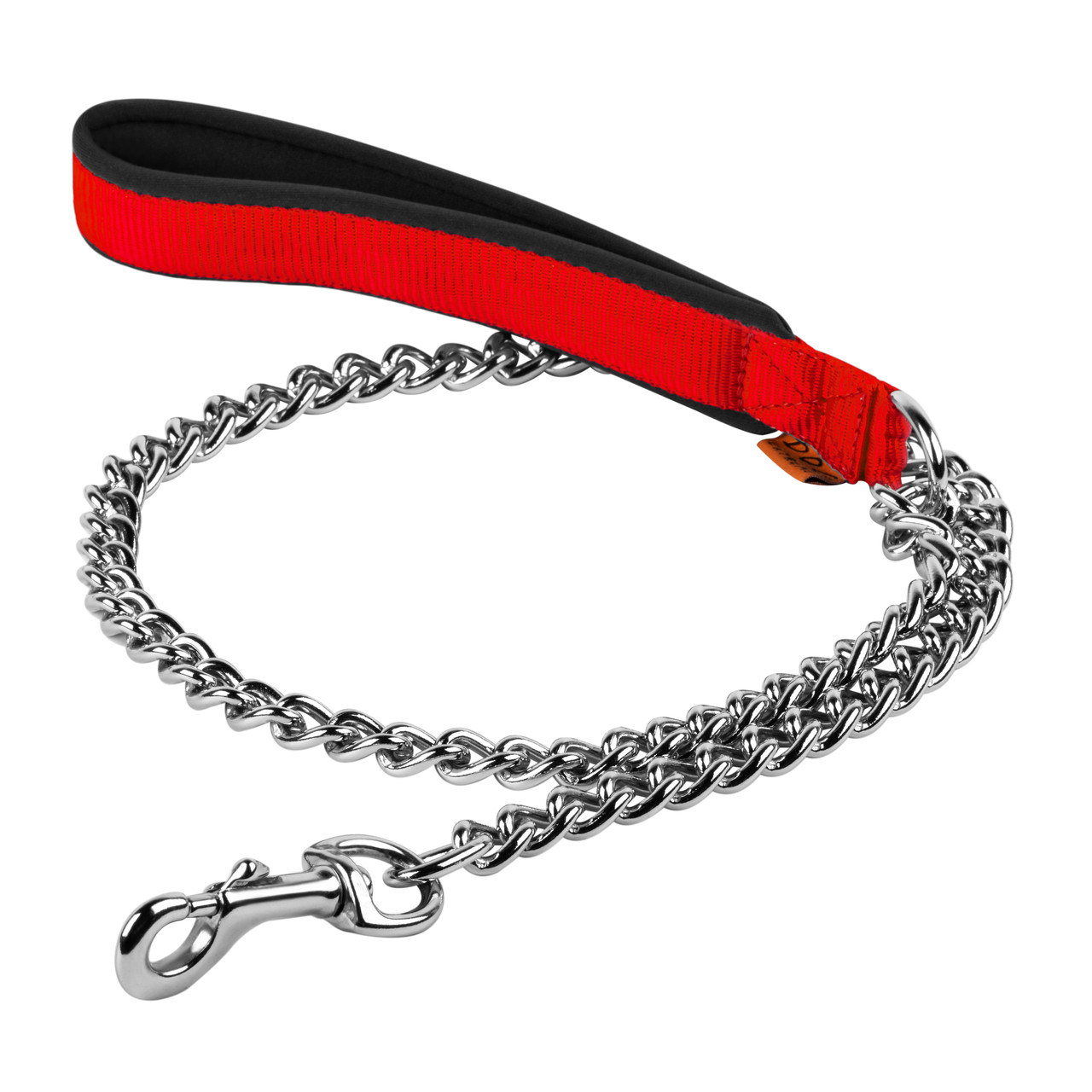 Поводок-цепь DOG Extreme с прорезиненной ручкой красный 112 (43573)