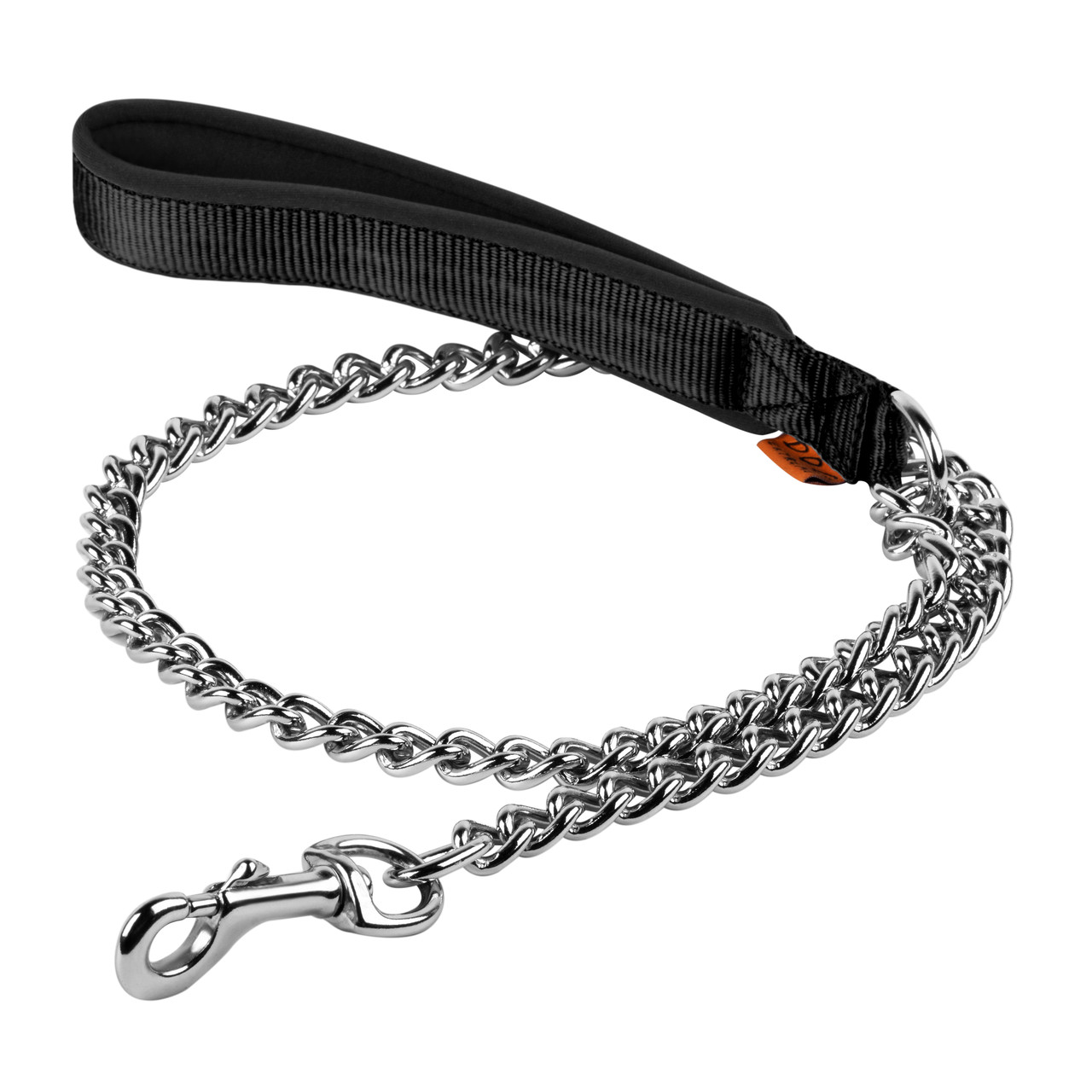 Поводок-цепь DOG Extreme с прорезиненной ручкой черный 112 (43061)