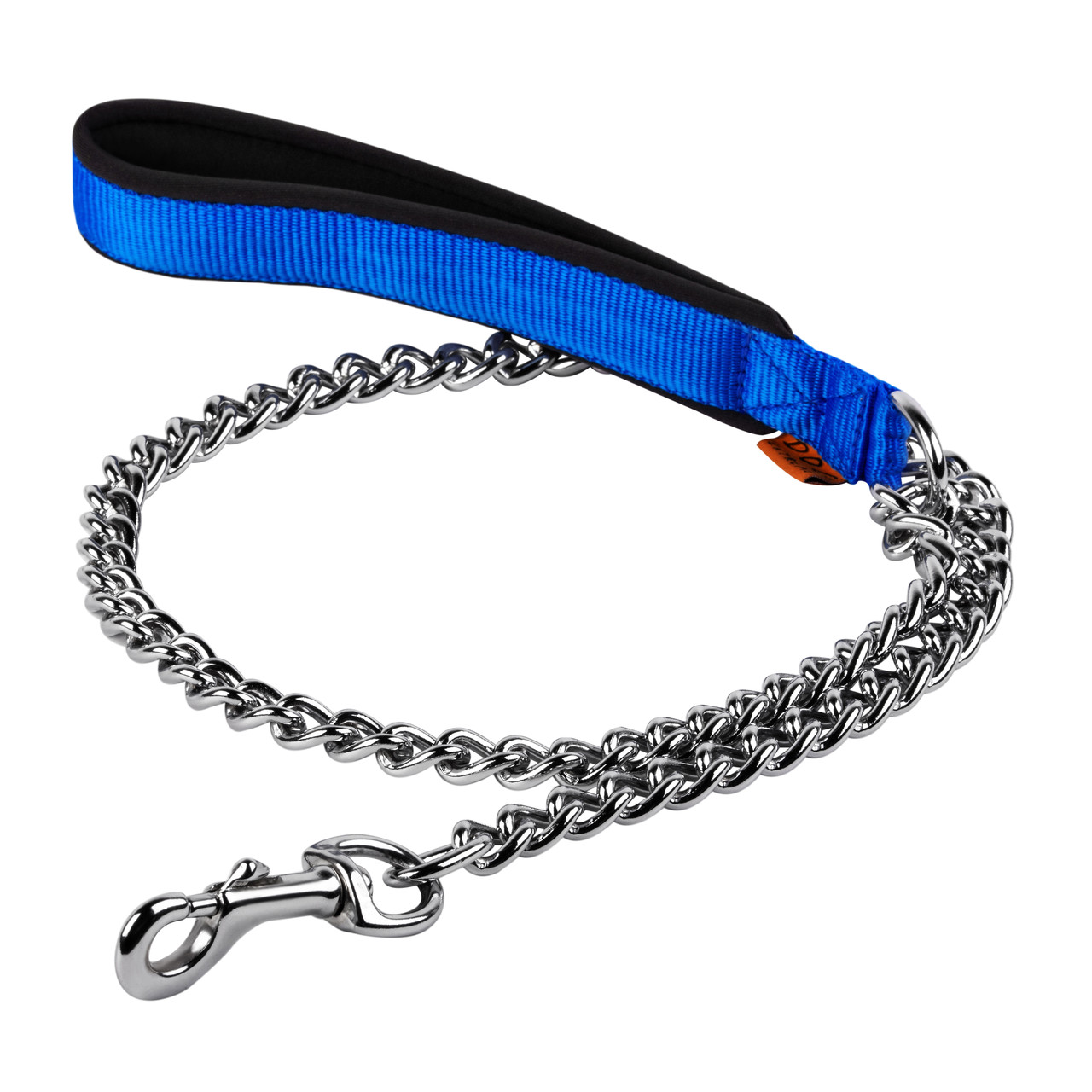 Поводок-цепь DOG Extreme с прорезиненной ручкой синий 112 (43102)
