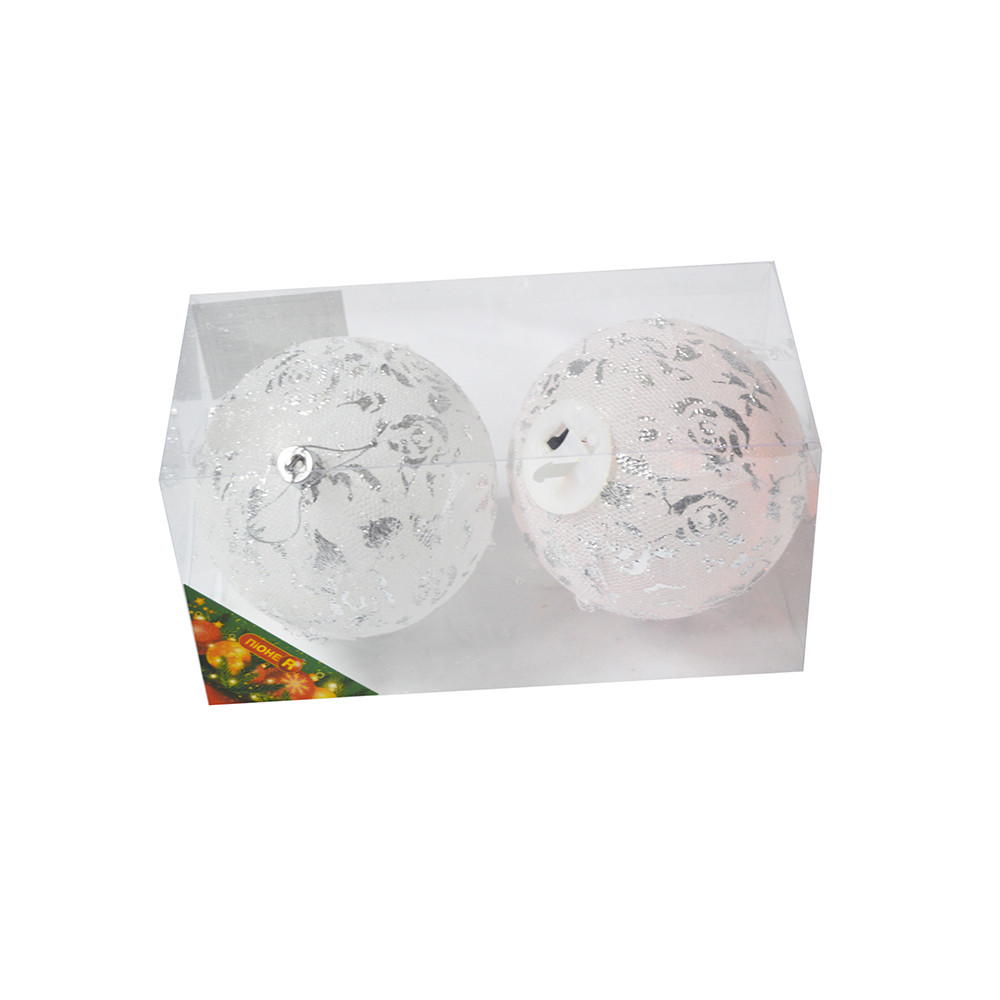 Кулі новорічні ПІОНЕR 10 см 2штуки зі світлом 92111-PN