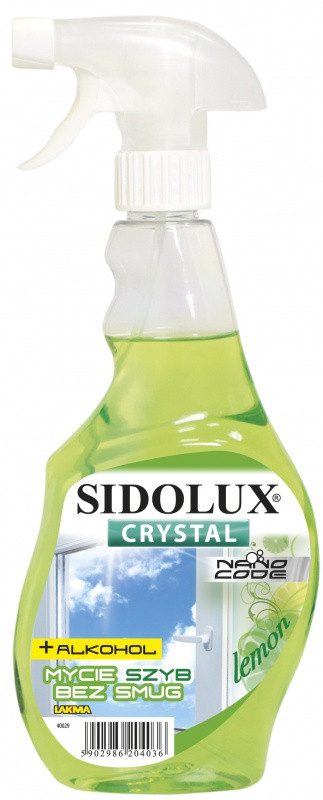 Засіб для миття вікон і скляних поверхонь Sidolux Crystal, 0.5 л, Лимон