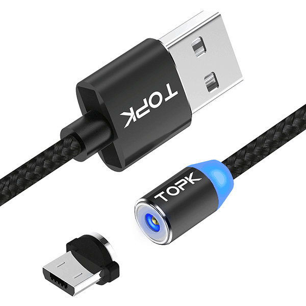 Магнитный USB кабель для зарядки телефона - TOPK AM23 LED