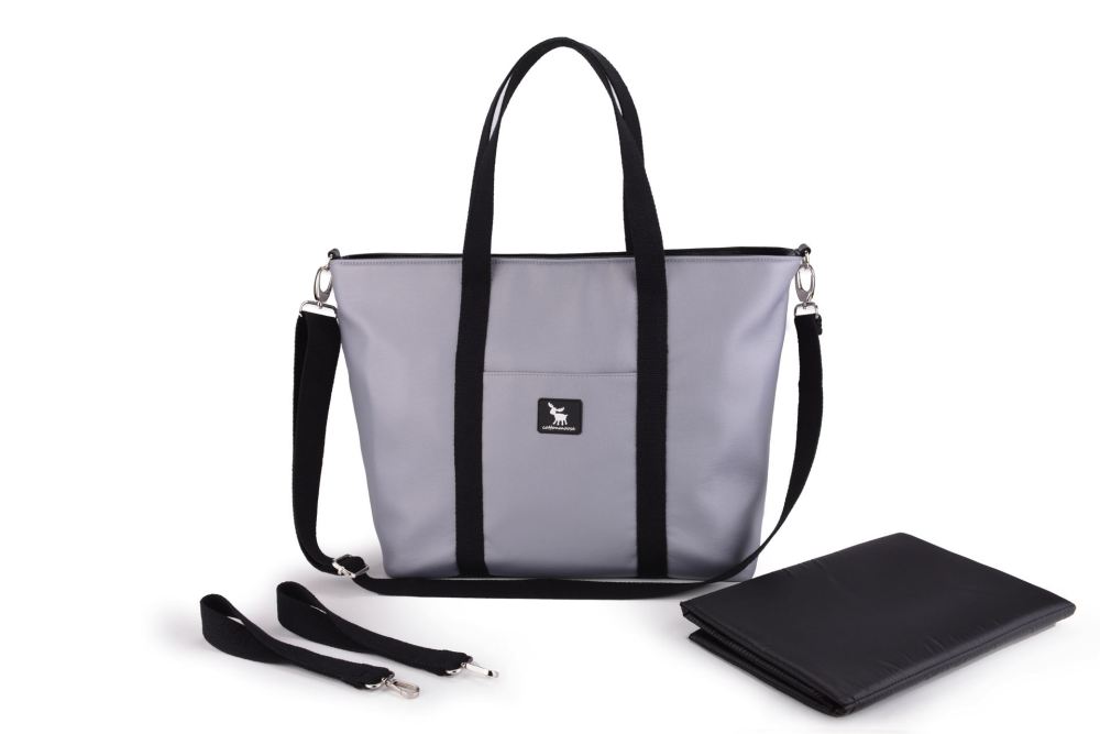 Сумка для коляски Cottonmoose Shopper 750/147 pearl gray leather (серый эко-кожа)