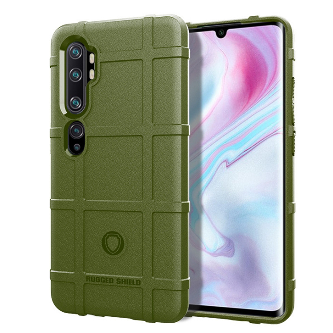 Противоударный TPU чехол Rugged Shield для Xiaomi Mi Note 10 (оливковый)