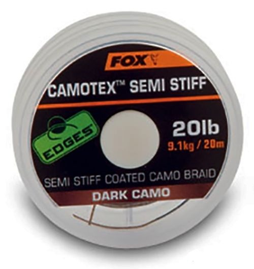 Поводочный материал Fox EDGES Camotex Semi Stiff - Dark Camo 35lb 20m