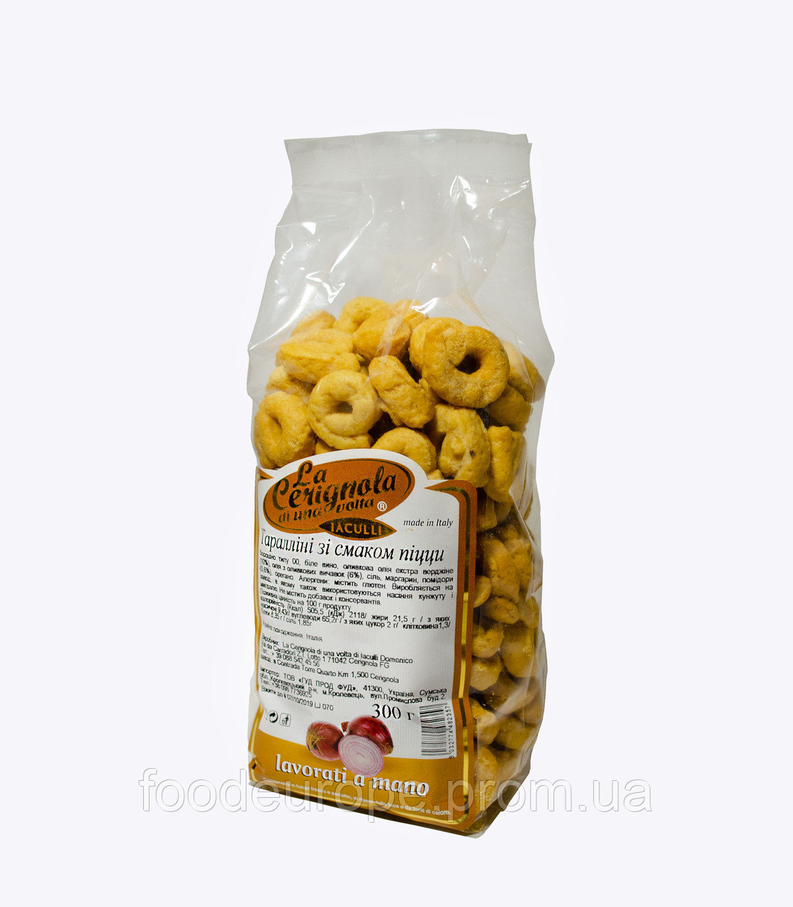 Итальянские тараллини с вкусом пиццы и лука 300г