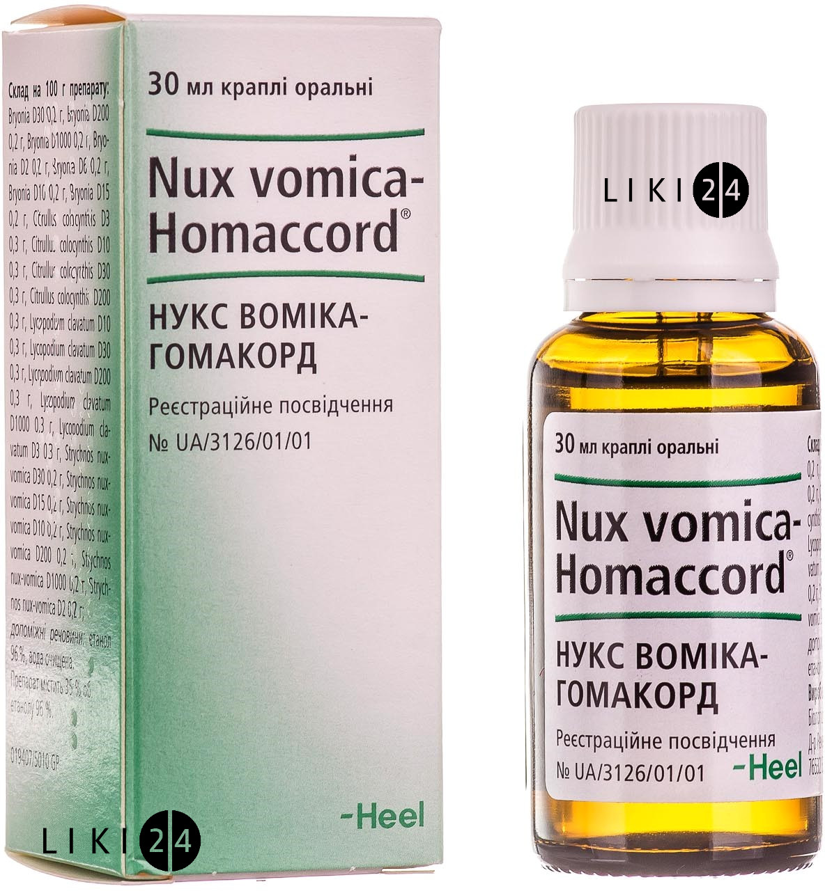 НУКС ВОМИКА-ГОМАКОРД, Heel уп. 1 кап. орал. фл.-капельн. 30 мл