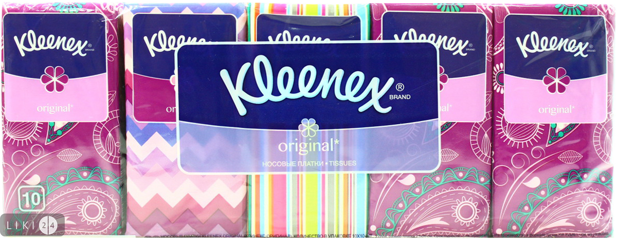 ПЛАТОЧКИ НОСОВЫЕ KLEENEX, Kimberly-Clark уп. 10 original