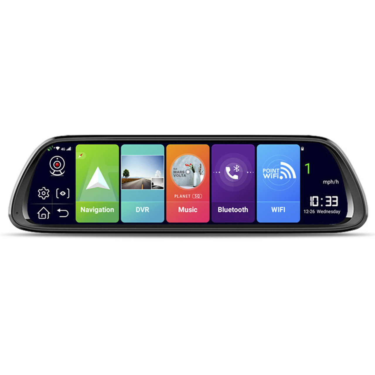 Зеркало видеорегистратор 10.7 Lesko Car D30 GPS Wi-Fi ADAS 4G WDR (3427-9913)