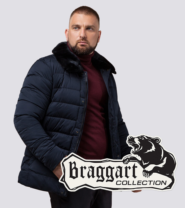 Braggart Status 16148 | Зимняя куртка для мужчин темно-синяя р. 54 58 60