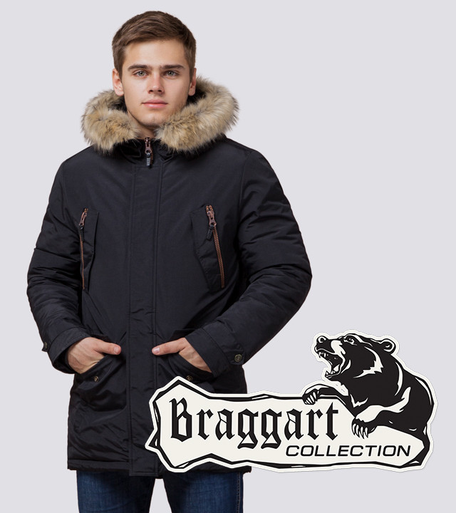 Braggart Arctic 37560 | Парка с меховой опушкой черная р. 46 54