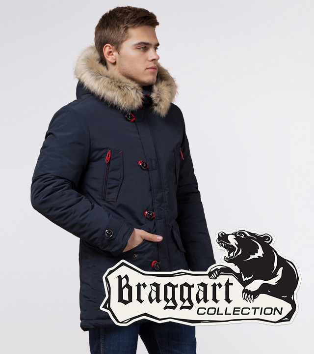Braggart Arctic 38230 | Парка теплая зимняя синий-красный р. 54