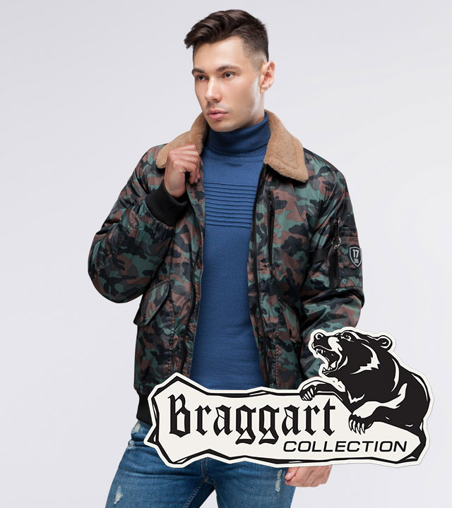 Braggart Youth | Куртка бомбер демисезонная 38666 хаки р. 48 50 52 54