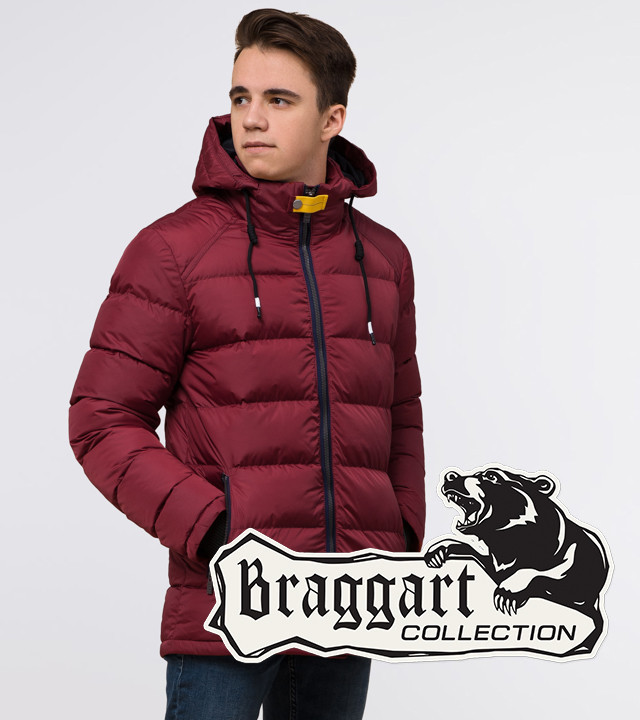 Подросток 13-17 лет | Куртка зимняя Braggart Teenager 75263 бордовая р. 40 42 44
