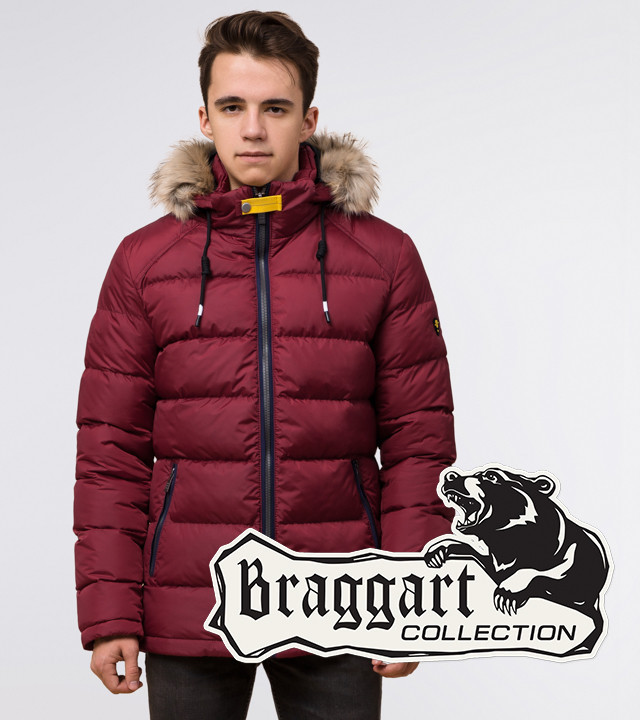 Подросток 13-17 лет | Куртка зимняя Braggart Teenager 73563 бордовая р. 40 42 44 46