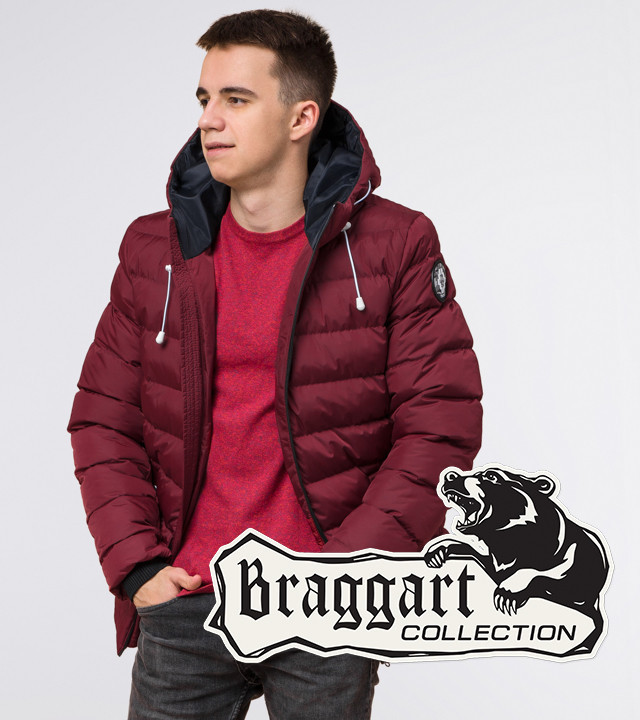 Подросток 13-17 лет | Куртка зимняя Braggart Teenager 76025 бордовая р. 40 42 44 46