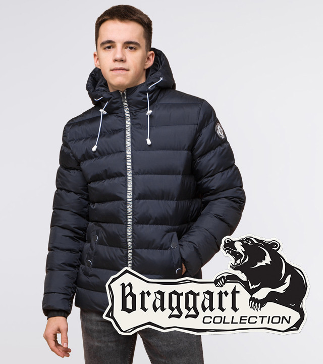 Подросток 13-17 лет | Куртка зимняя Braggart Teenager 76025 сине-черная р. 40 42 44 46