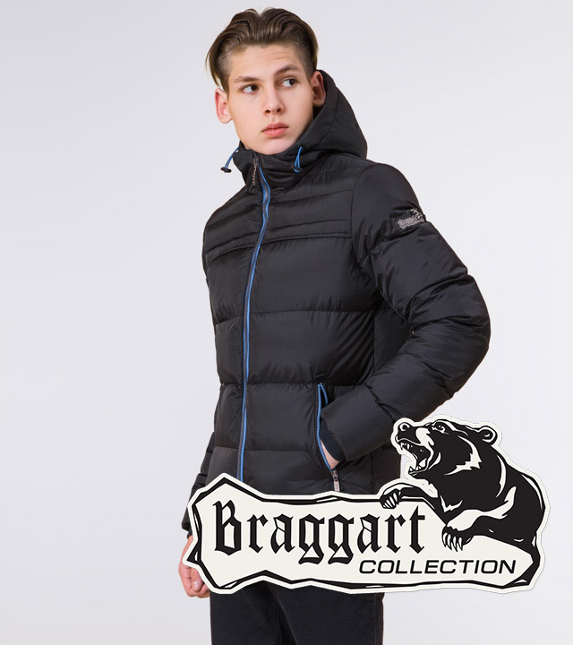 Подросток 13-17 лет | Зимняя куртка Braggart Teenager 71293 черная р. 40 42 44