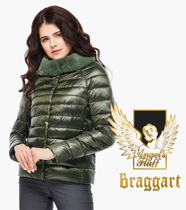 Braggart Angel's Fluff 40267 | Женский воздуховик осень-весна темный хаки р. 44 46 48 50 52