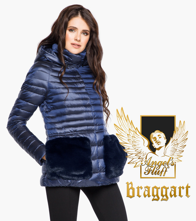 Braggart Angel's Fluff 15115 | Женский осенне-весенний воздуховик сапфировый р. 42 44 46 48 50 52 54