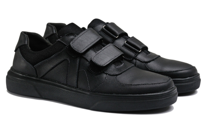 Чоловічі кросівки з натуральної шкіри GX 55 Black р. 46 47 48 49 50