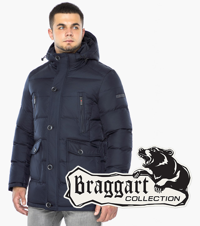 Braggart Dress Code 24750 | Мужская зимняя куртка темно-синяя р. 48 50 52 54 56
