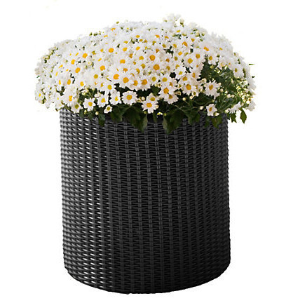 Горшок для цветов 7 л. Cylinder Planter Small, серый