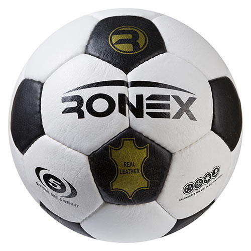 Мяч футбольный Ronex(MK) кожа, черно/белый. 5