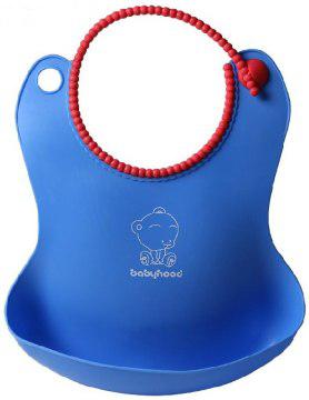 Слюнявчик силикноновый, голубой babyhood 401