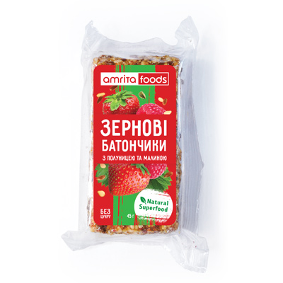 Зерновые батончики с малиной и клубникой