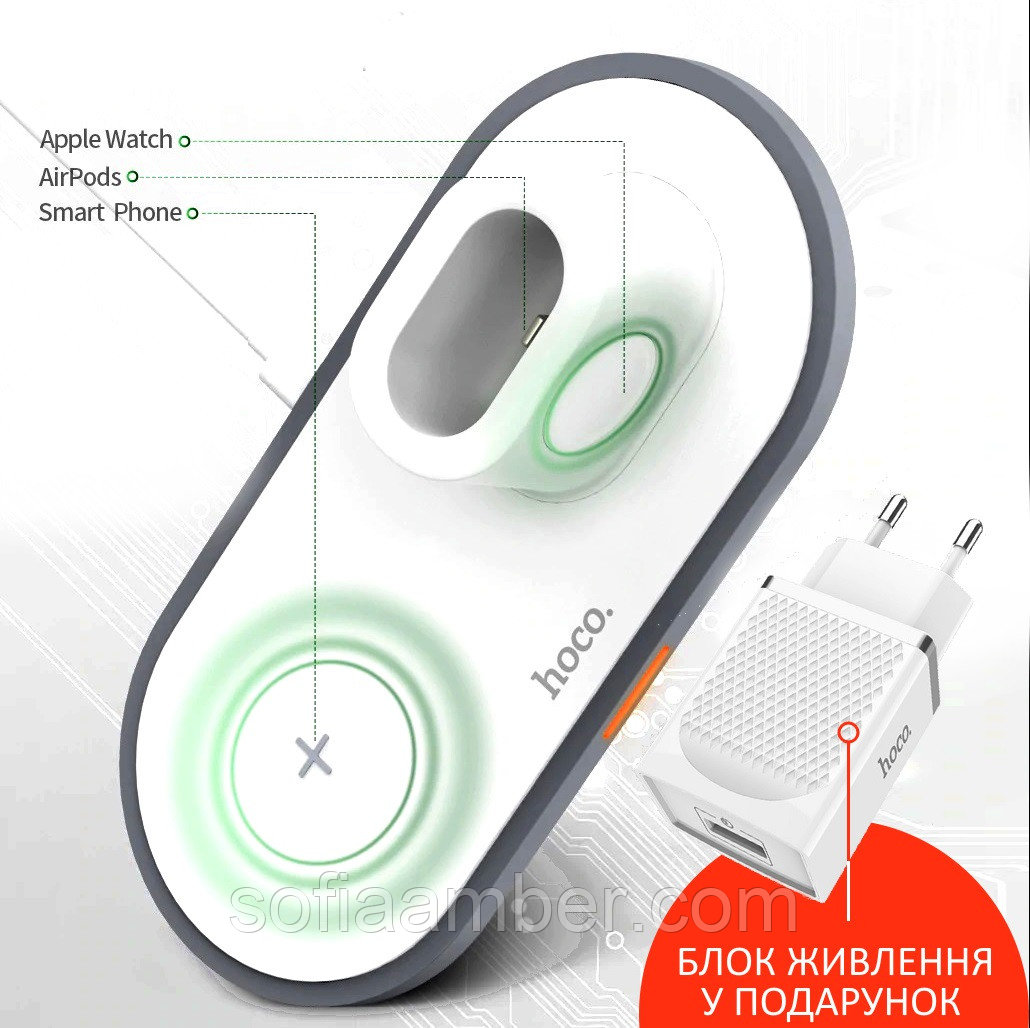Беспроводная зарядка для телефона часов и наушников, к Apple ( iphone ), Samsung ( Самсунг ) Xiaomi Беспроводн