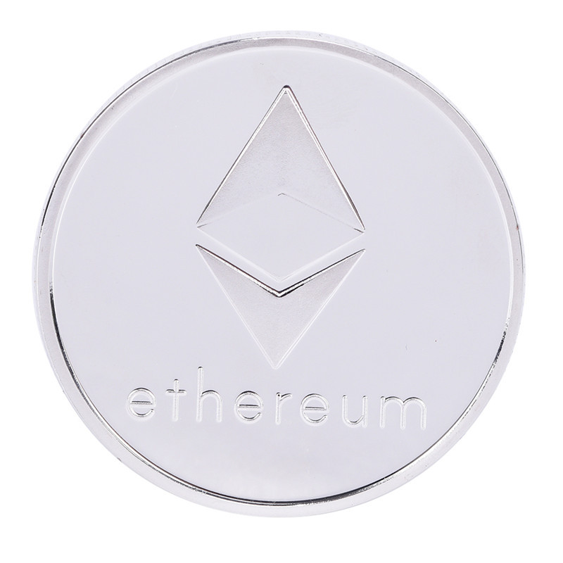 Монета сувенирная Ethereum серебряная