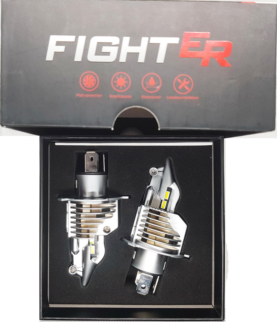 Светодиодная лампа цоколь H4, V9 Fighter, CREE GSP 6500К, 11600 lm 35W, 9-36В