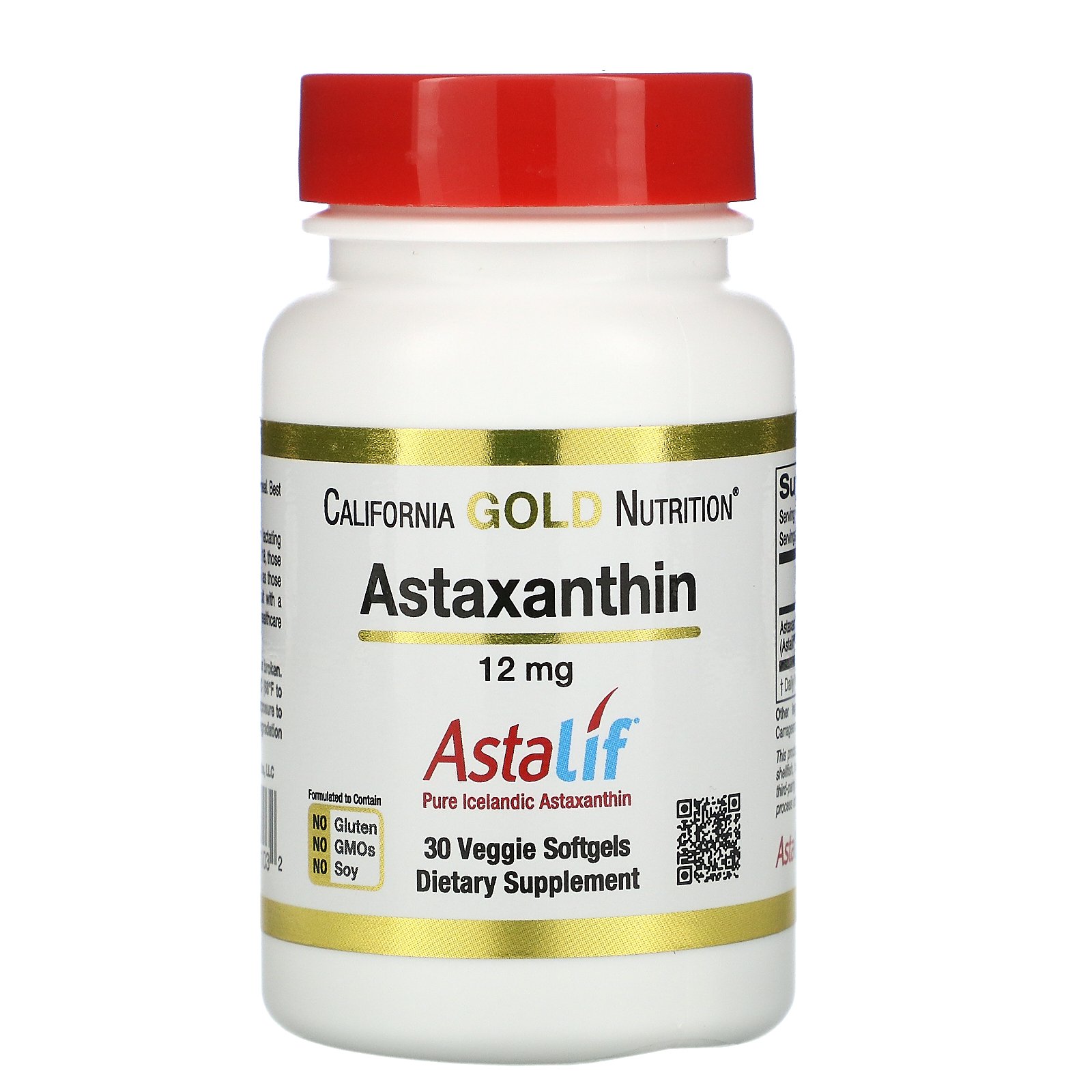 California Gold Nutrition, Astaxanthin, AstaLif Pure Icelandic, 12 mg, 30 Veggie Softgels