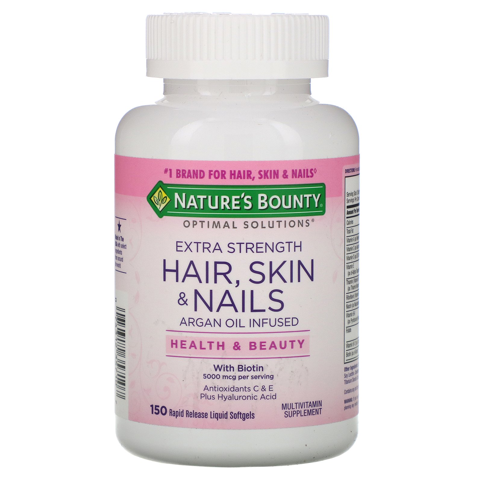 Nature's Bounty, Optimal Solutions, Extra Strength Hair, Skin &amp; Nails, 150 Rapid Release Liquid Softgels