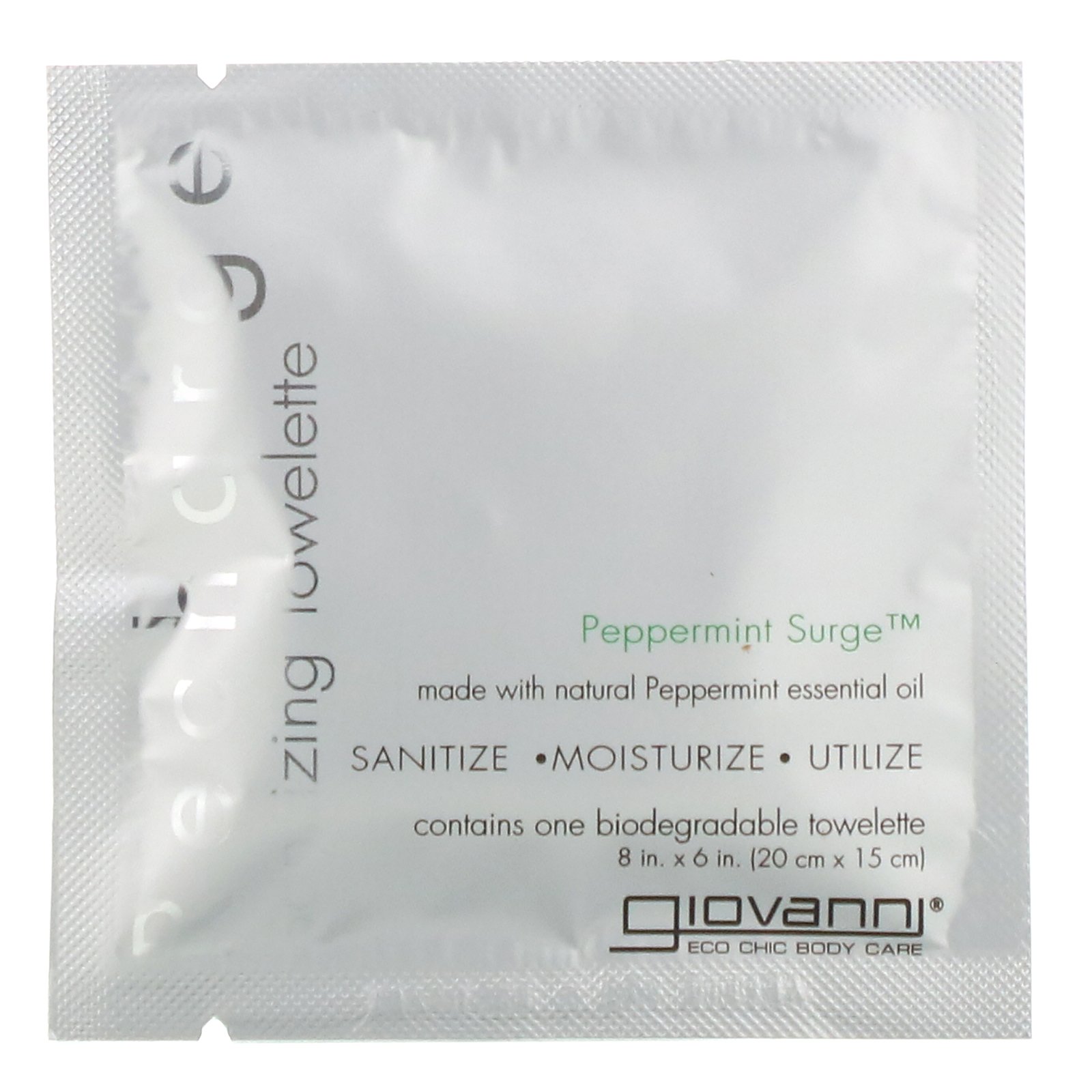Giovanni, Mixed Sanitizing Towelettes, Peppermint Surge, Grapefruit Splash, Lavender Calm, 20 Towelettes